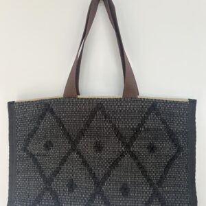 ALMA ARCHIVE TOTE - LARGE - BROWN & BEIGE DETAIL