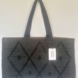 ALMA ARCHIVE TOTE - LARGE - BROWN & BLUE DETAIL