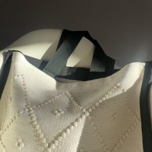 ALMA ARCHIVE TOTE - LARGE - ECRU WITH BLACK DETAIL